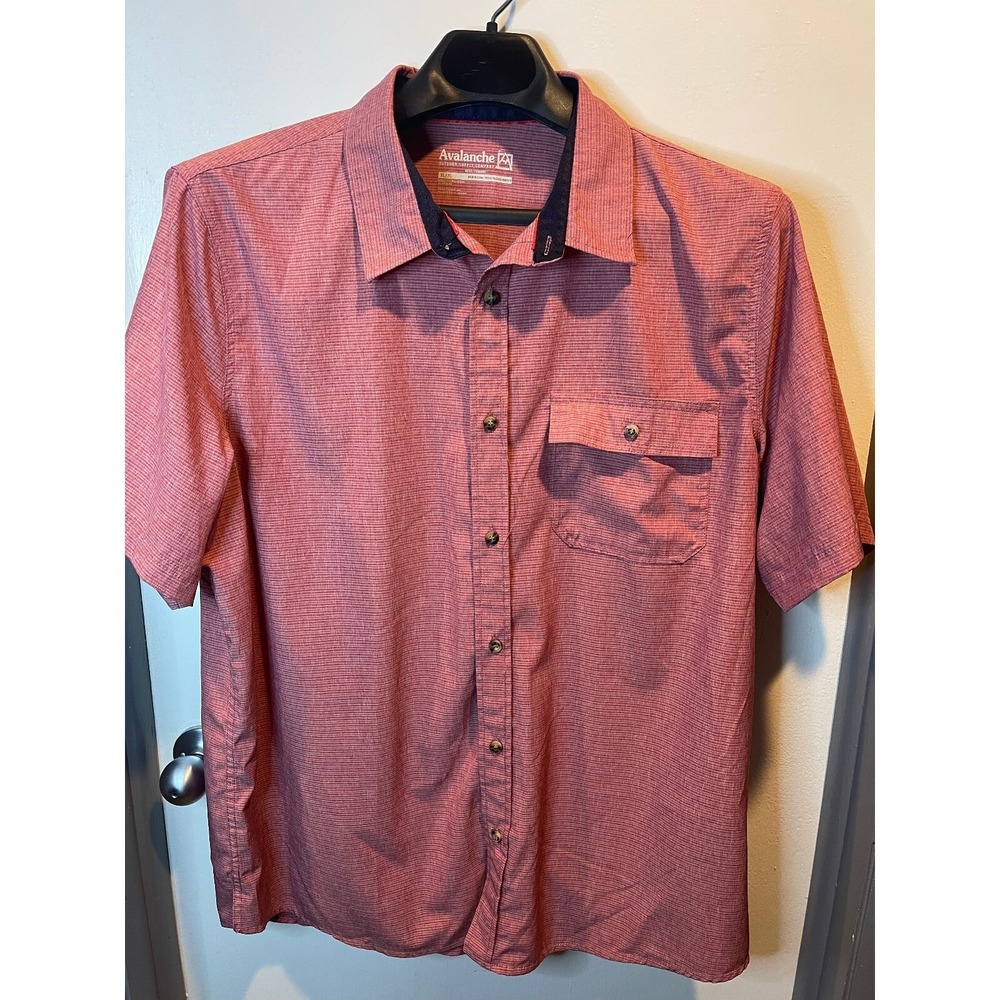 Avalanche Men's Performance Shirt Sleeve Woven Shirt, Size XL, Red